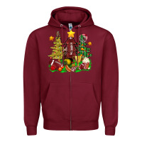 Burgundy christmas with american football trees bbs Zipper Hoodie - BundleAndBundleShop