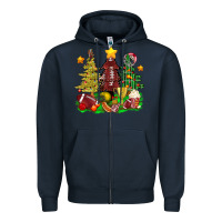Navy christmas with american football trees bbs Zipper Hoodie - BundleAndBundleShop