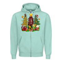Seafoam christmas with american football trees bbs Zipper Hoodie - BundleAndBundleShop