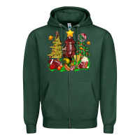 Sports Green christmas with american football trees bbs Zipper Hoodie - BundleAndBundleShop
