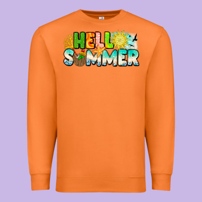 Hello Summer Premium Sweatshirt Designed By Cowhidedigitalart