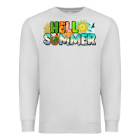 Dove Grey Hello Summer Premium Sweatshirt - CowhideDigitalArt
