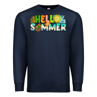 Navy Hello Summer Premium Sweatshirt - CowhideDigitalArt