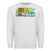 Oatmeal Heather Hello Summer Premium Sweatshirt - CowhideDigitalArt