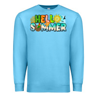Ocean Blue Hello Summer Premium Sweatshirt - CowhideDigitalArt