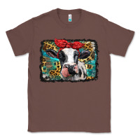 Chestnut holstein cow with glitter and leopard background Classic Tee - BarkalooDesign