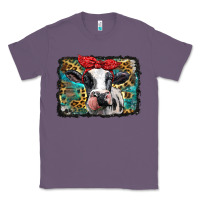 Lavender holstein cow with glitter and leopard background Classic Tee - BarkalooDesign