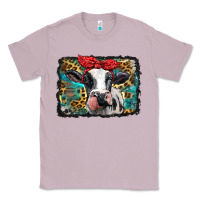 Lilac holstein cow with glitter and leopard background Classic Tee - BarkalooDesign