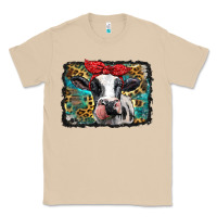 Mushroom holstein cow with glitter and leopard background Classic Tee - BarkalooDesign
