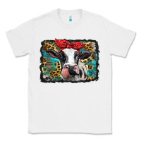 White holstein cow with glitter and leopard background Classic Tee - BarkalooDesign
