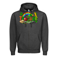 Charcoal Heather teacher st patrick Zipper Hoodie - FaDigitalArtStudio
