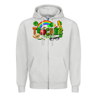 Dove Grey teacher st patrick Zipper Hoodie - FaDigitalArtStudio