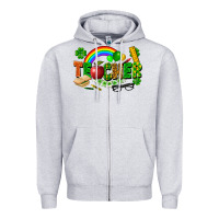 Heather Grey teacher st patrick Zipper Hoodie - FaDigitalArtStudio