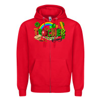 Red teacher st patrick Zipper Hoodie - FaDigitalArtStudio
