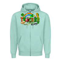 Seafoam teacher st patrick Zipper Hoodie - FaDigitalArtStudio