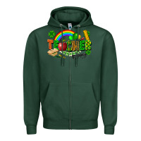 Sports Green teacher st patrick Zipper Hoodie - FaDigitalArtStudio