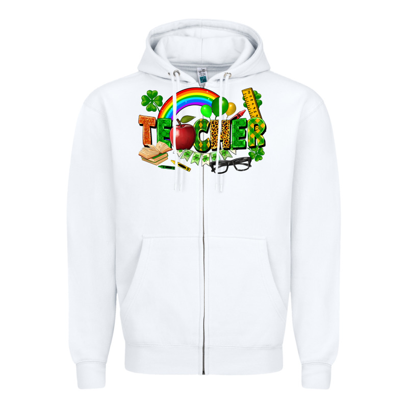 Teacher St Patrick Zipper Hoodie by FaDigitalArtStudio | Teevron
