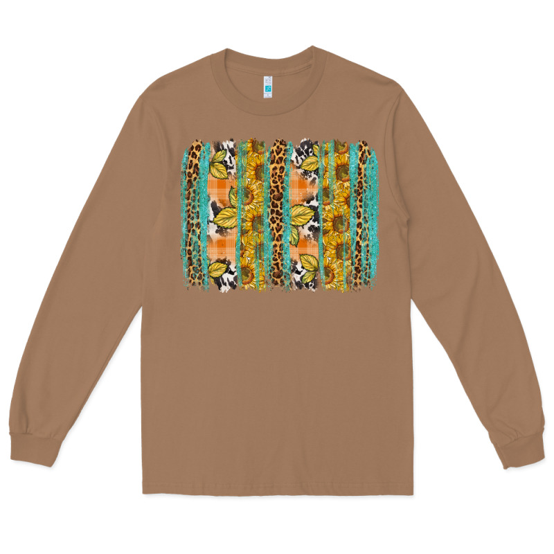 Fall Sunflower Brushstrokes Long Sleeve Tee by NancyCooperArtShop | Teevron