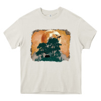 Cream wilderness leopard Heavy Core Tee - MaliasSmallBusiness