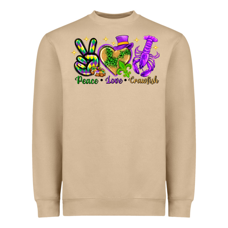 Peace Love Crawfish Heavyweight Sweatshirt by HowdyJamesFarm | Teevron