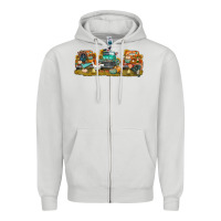 Dove Grey thanksgiving trucks bbs Zipper Hoodie - BundleAndBundleShop