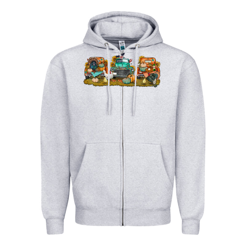 Thanksgiving Trucks Bbs Zipper Hoodie by BundleAndBundleShop | Teevron