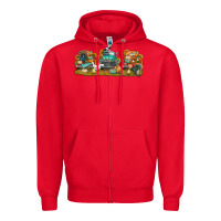 Red thanksgiving trucks bbs Zipper Hoodie - BundleAndBundleShop
