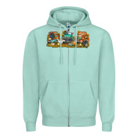 Seafoam thanksgiving trucks bbs Zipper Hoodie - BundleAndBundleShop