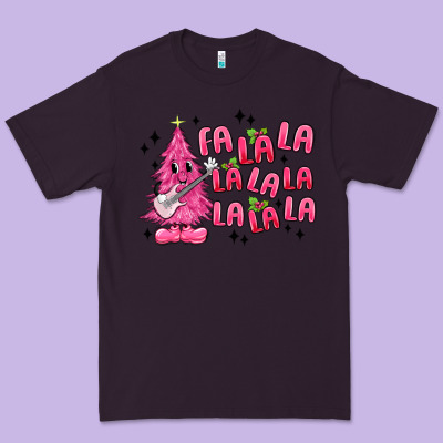 Pink Christmas Fa La La Premium Tee Designed By Maliassmallbusiness