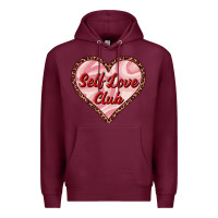 Burgundy self love club valentine's day Premium Hoodie - RanaPortraitStore