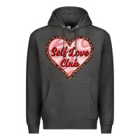 Charcoal Heather self love club valentine's day Premium Hoodie - RanaPortraitStore