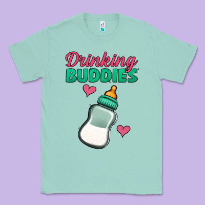 Drinking Buddies Baby Bottle Classic Tee Designed By Jasminsmagicworld