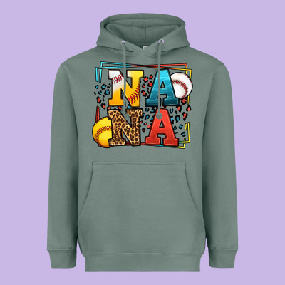 Baseball And Softball Nana Heavyweight Hoodie Designed By Lillyallendesigns