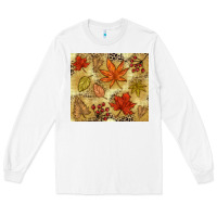 White Fall leaves Long Sleeve Tee - NancyCooperArtShop