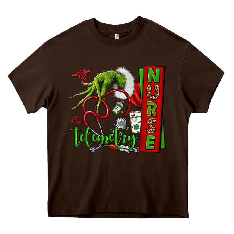 Grinch Hand Telemetry Nurse Heavy Core Tee by NancyCooperArtShop | Teevron