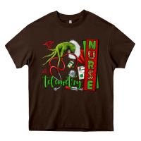 Chocolate Brown grinch hand telemetry nurse Heavy Core Tee - NancyCooperArtShop