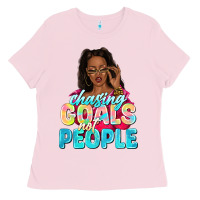 Bubblegum Pink chasing goals not people Ladies Tee - NancyCooperArtShop