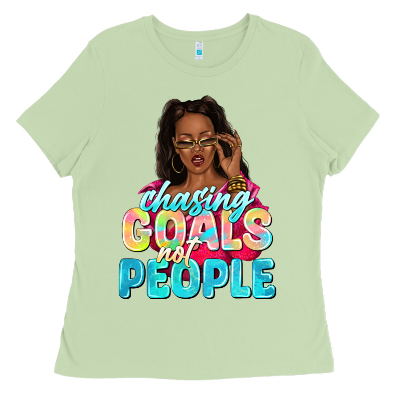 Chasing Goals Not People Ladies Tee by NancyCooperArtShop | Teevron