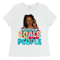 White chasing goals not people Ladies Tee - NancyCooperArtShop