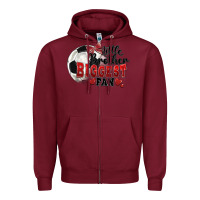 Burgundy little brother biggest fan soccer Zipper Hoodie - FaDigitalArtStudio