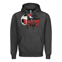 Charcoal Heather little brother biggest fan soccer Zipper Hoodie - FaDigitalArtStudio