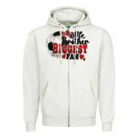 Oatmeal Heather little brother biggest fan soccer Zipper Hoodie - FaDigitalArtStudio