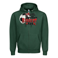 Sports Green little brother biggest fan soccer Zipper Hoodie - FaDigitalArtStudio