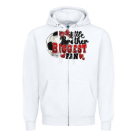 White little brother biggest fan soccer Zipper Hoodie - FaDigitalArtStudio