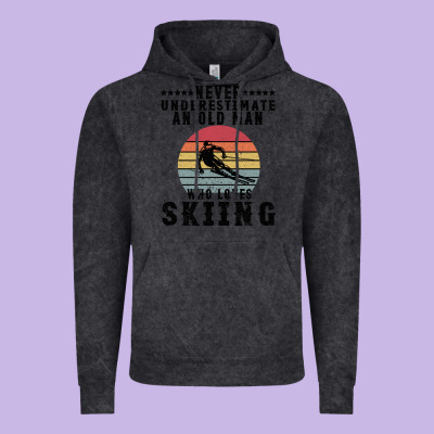 Never Underestimate An Old Man Who Loves Skiing Vintage Hoodie Designed By Bettercallsaul