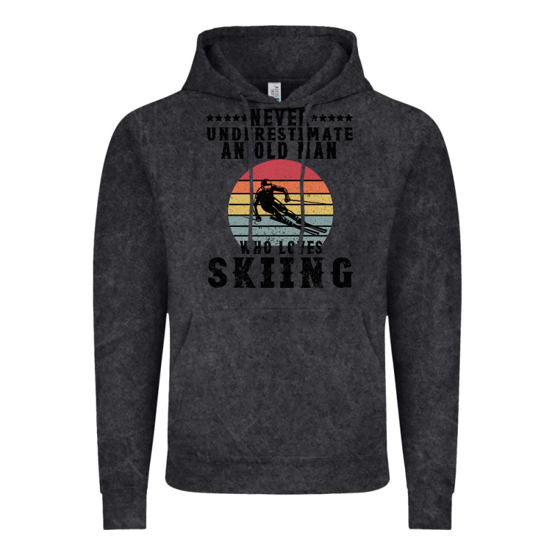 Never Underestimate An Old Man Who Loves Skiing Vintage Hoodie by Bettercallsaul | Teevron