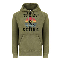 Vintage Olive Never Underestimate An Old Man Who Loves Skiing Vintage Hoodie - Bettercallsaul