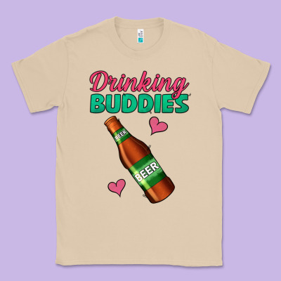 Drinking Buddies Beer Bottle Classic Tee Designed By Jasminsmagicworld