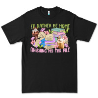 Black id rather be home finishing my tbr pile Premium Tee - MaliasSmallBusiness