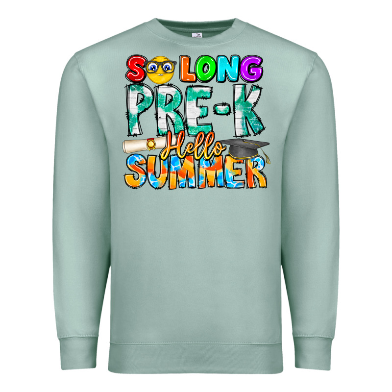 So Long Pre K Hello Summer Premium Sweatshirt by CowhideDigitalArt | Teevron
